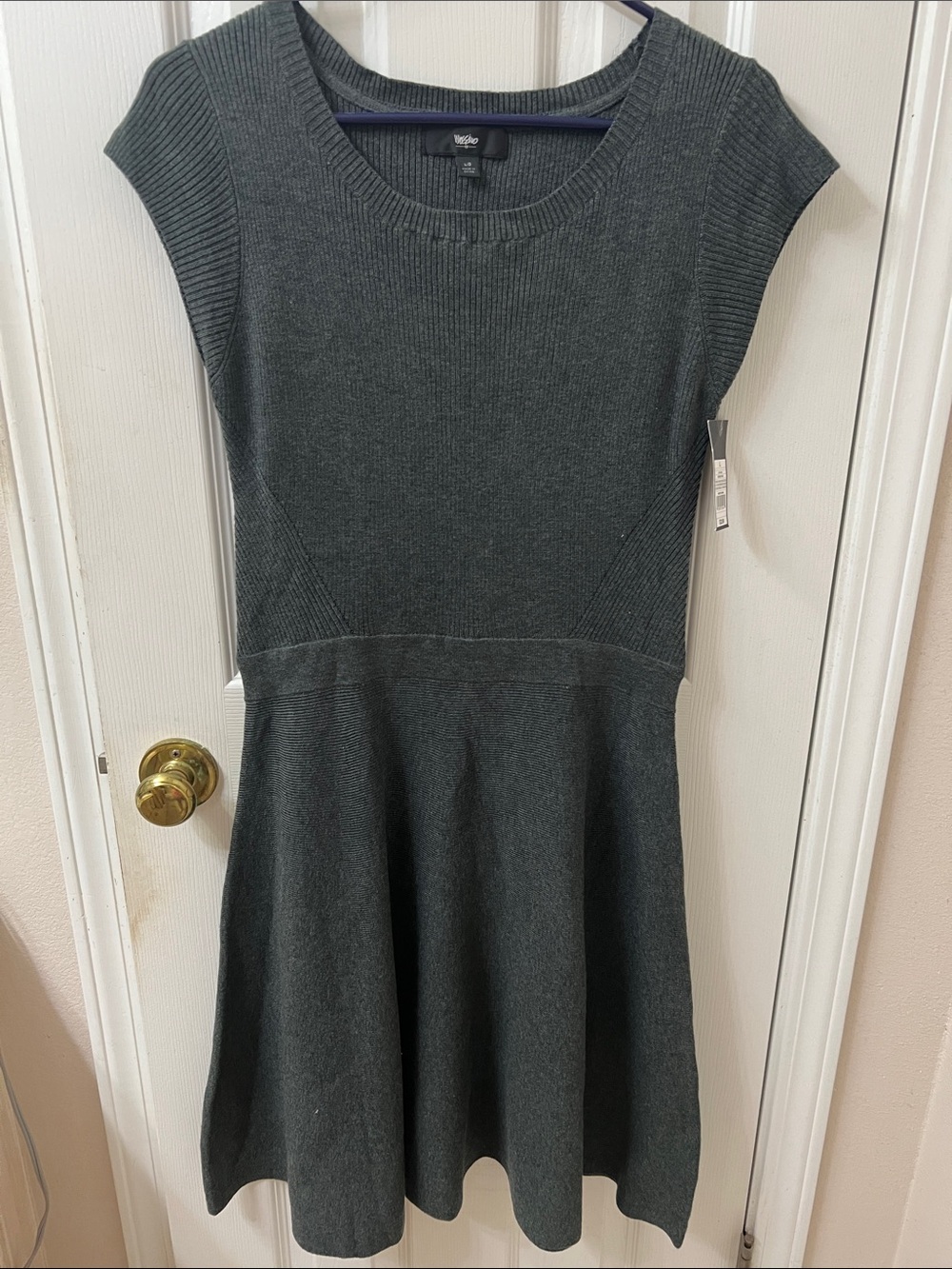 New w/Tags Mossimo Supply Co. Dark Charcoal Knit Fit-and-Flare Mini Dress